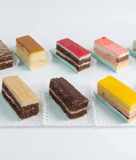 Slices of layered cake